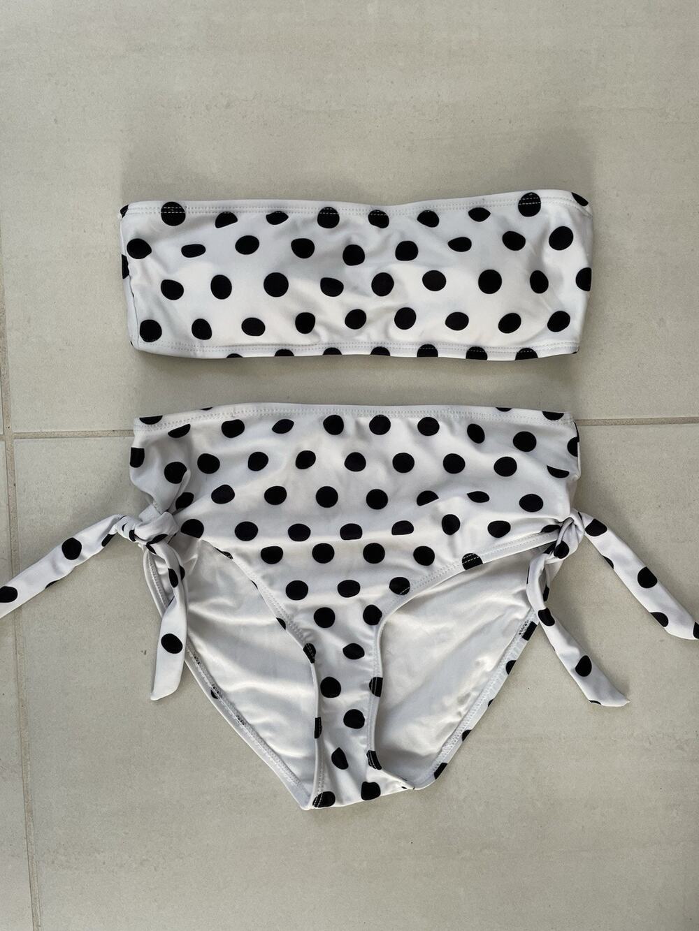 Nasty Gal Swim Bikini Swimwear High Waist Polka Dot Print Swimsuit